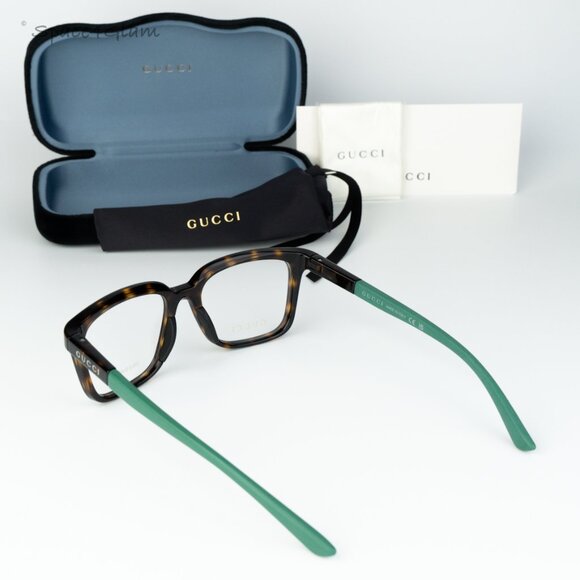BRAND NEW Gucci GG1738O 003 Havana Green Demo Unisex Square Eyeglasses GG 1738O - Picture 1 of 7